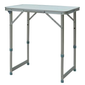 23" Portable Aluminum Camping Table with Faucet, Lightweight, Easy Clean, Adjustable Height - Folding Camp Table