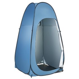 Pop up Shower Tent, Instant Portable Privacy Tent Changing Room with Shower Bag, Ground Stakes, Ropes, Carry Bag, 190T Polyester with Silver Coat