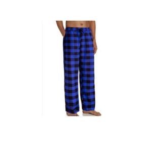 Women's Stretch Plaid Casual Pants With Pockets (Option: Blue-XL)