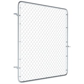 Garden Gate Chain Link Fence Gate, Galvanized Steel Garden Door for Yard Entrance Way, 70.9 x 70.9 in., Silver (Option: Silver-1830x325x80 mm)