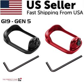 Anodized Aluminum Flared Magwell For Glock 19/17/22/24/31/34/35/37 Gen 1/2/3/4/5 (Model: For G19 GEN 5, Color: Black)