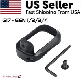 Anodized Aluminum Flared Magwell For Glock 19/17/22/24/31/34/35/37 Gen 1/2/3/4/5 (Model: For G17 GEN 1-4, Color: Black)