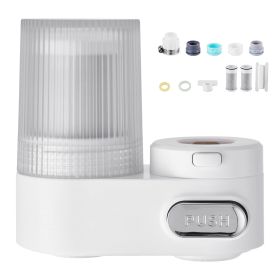 Faucet Mount Water Filter, Vertical Water Purifier for Sink Tap, Carbon Fiber Filter, Removes Chlorine Lead with 3 Filters (Default: Default)