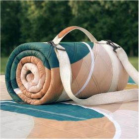 Waterproof Picnic Blanket Outdoor Camping Beach Mat Extra Large Foldable Car Essential Roadtrip Gadget Rv Accessories Glamping Tent Gear Must Hav (size: Abstract Beige Green   80''*80'')