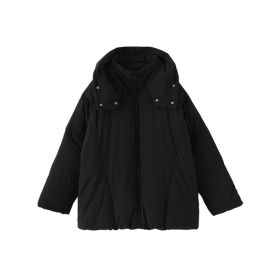 Casual Detachable Hooded 90 White Duck Down Jacket (Option: Black-L)