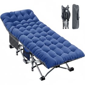 Foldable Camping Bed With Mattress, Sturdy And Durable Folding Bed (Option: Blue)