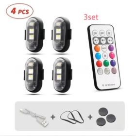 Wireless Remote Control Colorful Strobe Light (Option: 4LightsWithRemoteControl 3set)